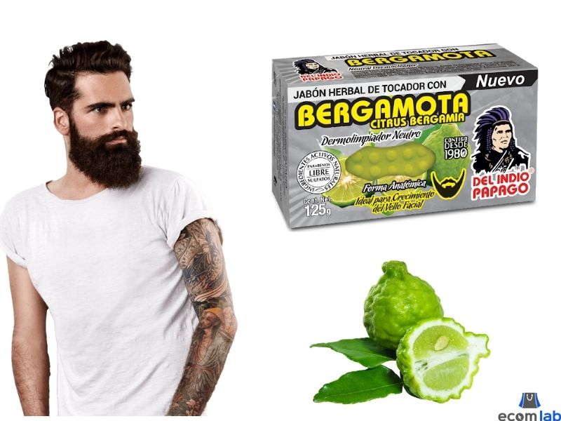Jabón Bergamota Barba Bigote, Efectivo Estimula Crecimiento
