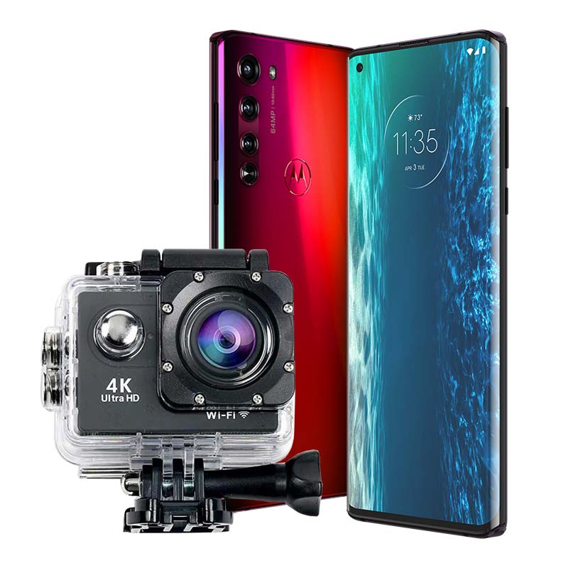 Celular MOTOROLA LTE XT2063-3 EDGE Color ROJO Telcel Y LLÉVATE UNA CAMARA DEPORTIVA 4K