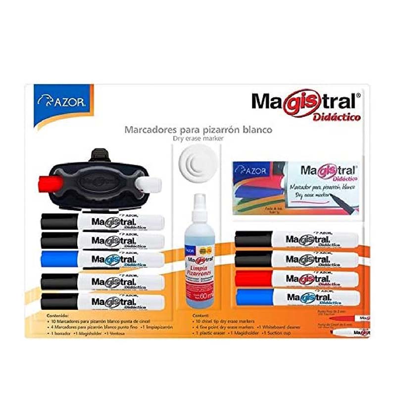 Marcadores Para Pizarrón Blanco 10 + 4 Y Borrador , Magistral