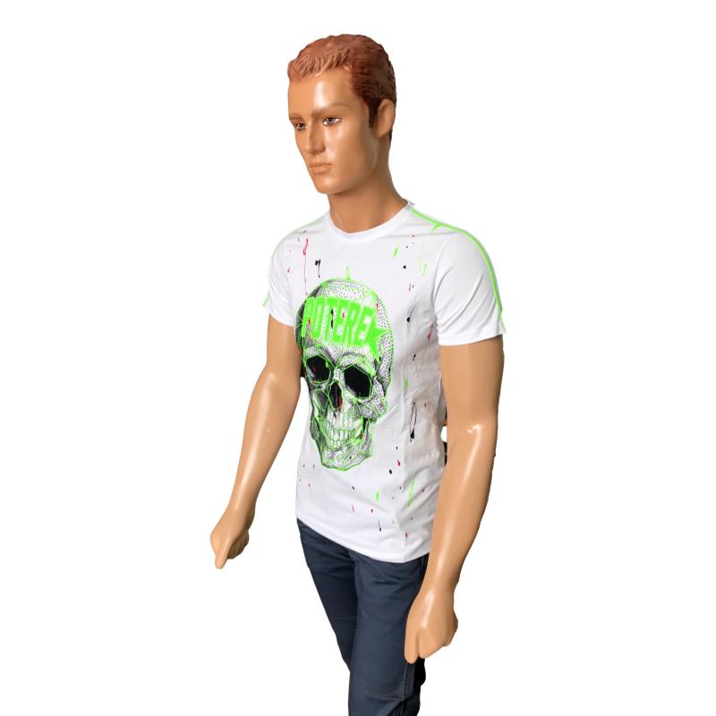 Playera hombre casual calavera piedras moderna spandex potere MODA & PRITEX