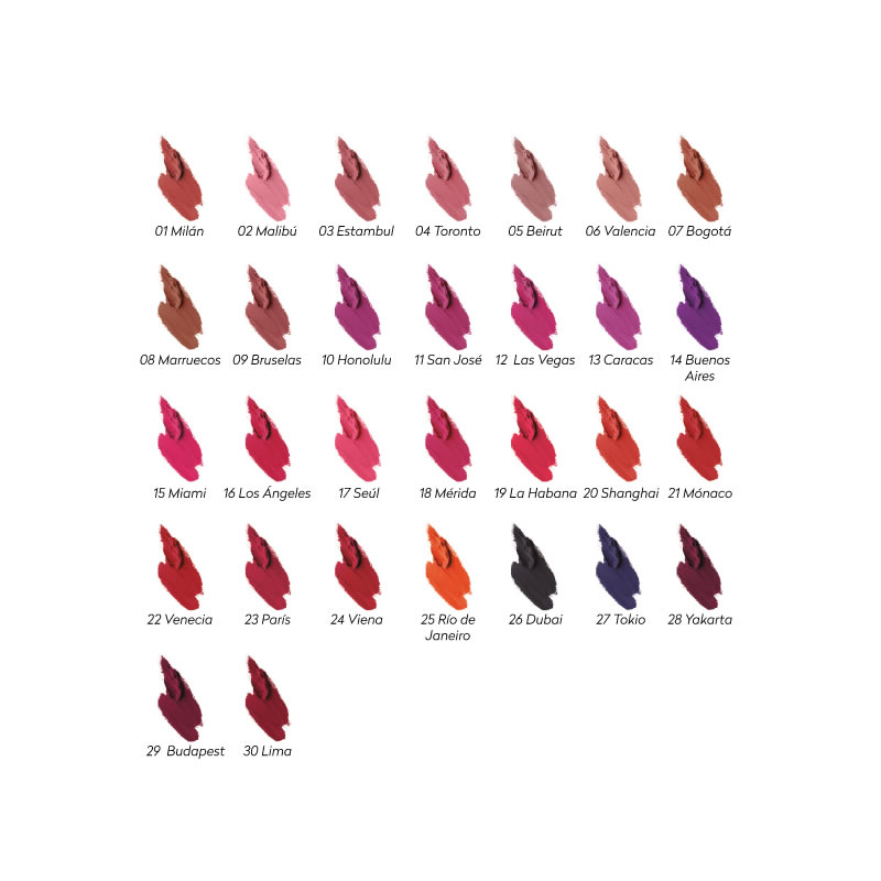 Labial Mate Bissú Original Variedad De Colores Textura Suave