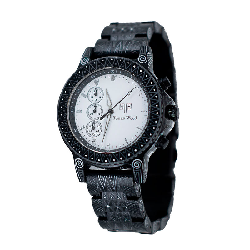 Reloj Alebrije by Tonas Wood Unisex Color Negro Zamná