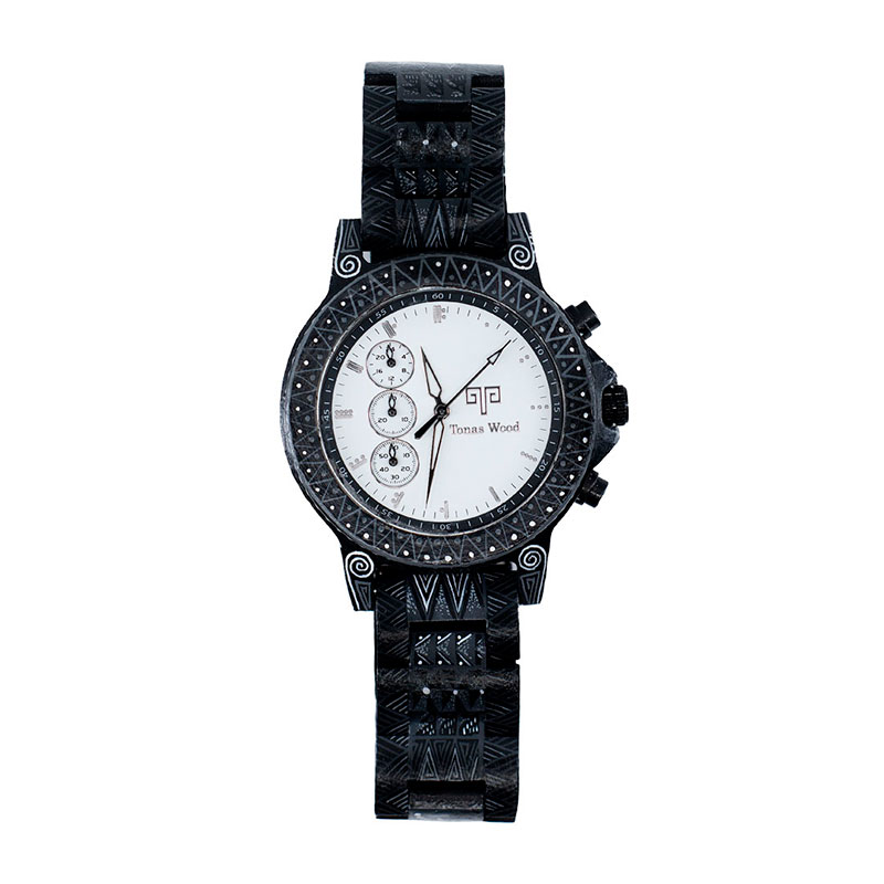 Reloj Alebrije by Tonas Wood Unisex Color Negro Zamná