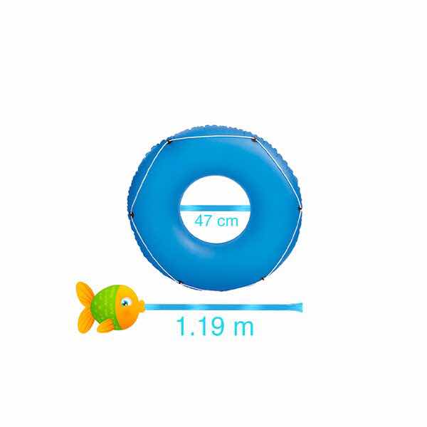 Inflable Salvavidas Montable Forma de Dona Naranja y Azul para Alberca