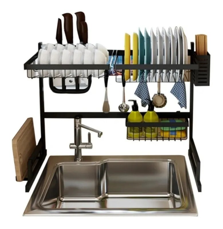 Escurridor Trastes S Platos Vajilla Sobre Tarja Negro Chino