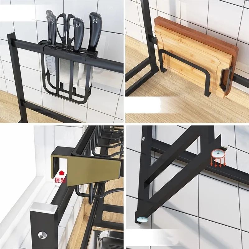 Escurridor Trastes S Platos Vajilla Sobre Tarja Negro Chino