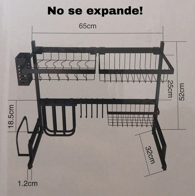 Escurridor Trastes S Platos Vajilla Sobre Tarja Negro Chino