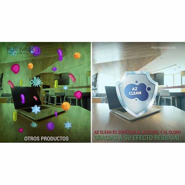 Desinfectante sales cuaternarias de amonio AZ/Agro Clean 500 ML rinde hasta 50 Litros. 