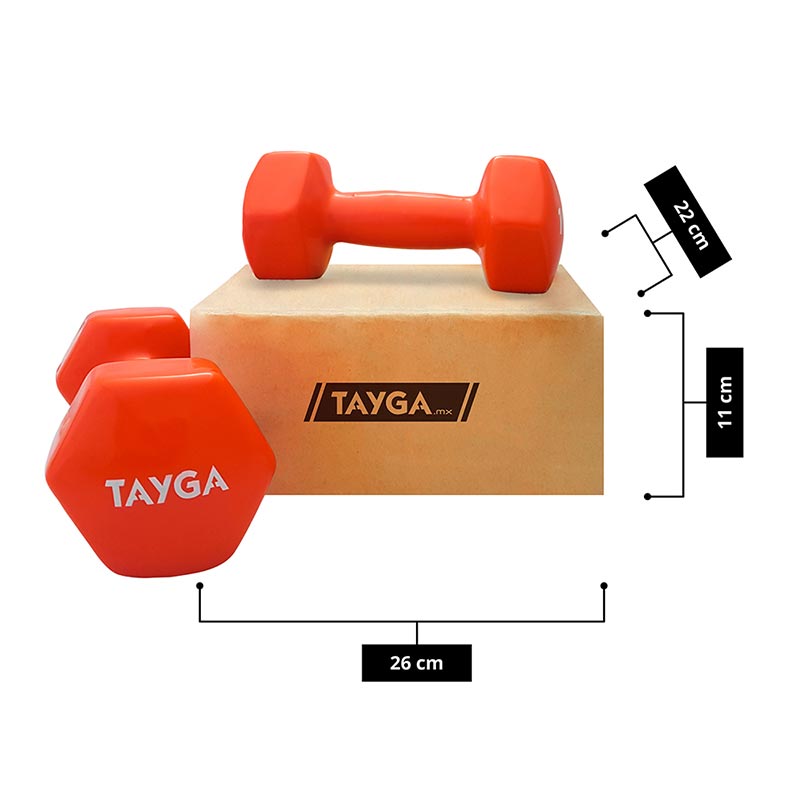 Tayga par mancuernas de vinil 10 lb ejercicio yoga pilates