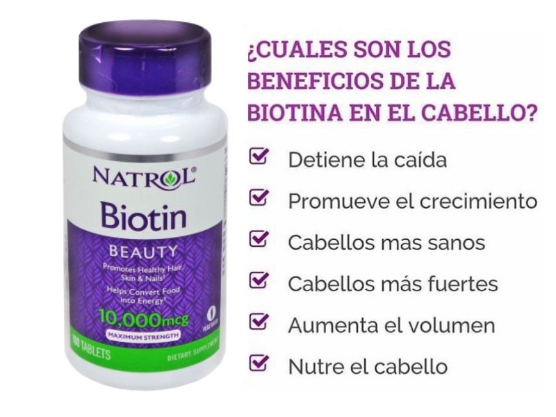 Biotina Natrol 10,000 Mcg, Marca Natrol, 100 Tabletas Biotina