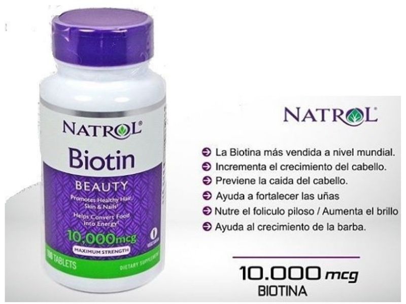 2 Frascos De Biotina Natrol 10,000 MCG Maxima Fuerza
