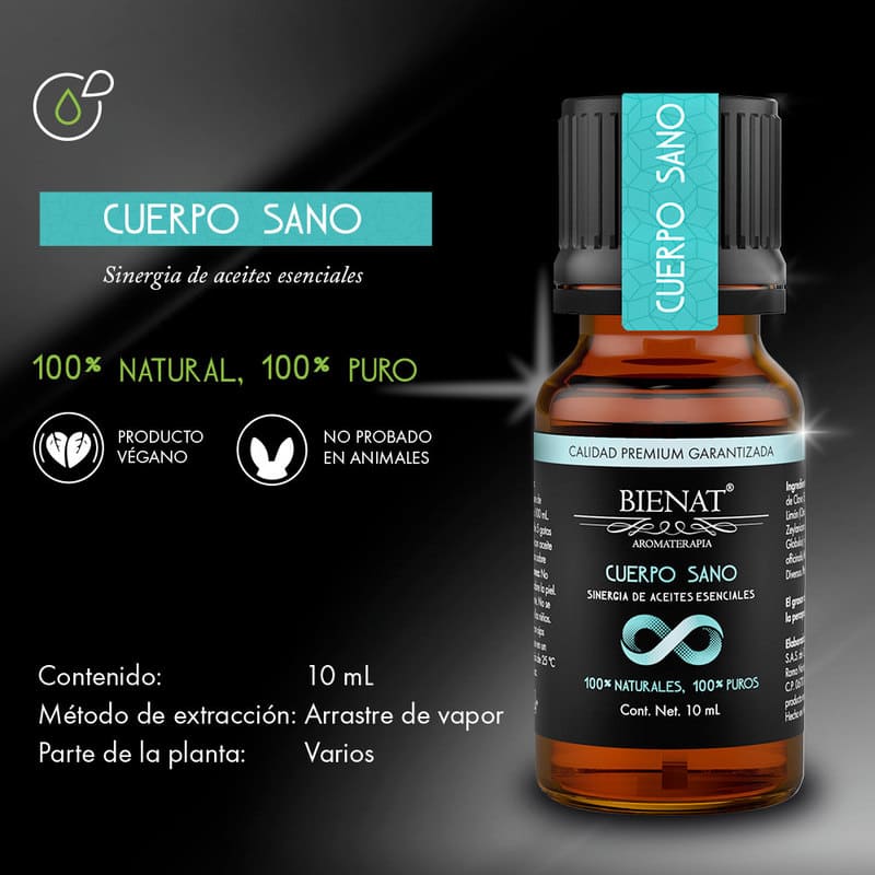 Bienat Aromaterapia Mezcla de Aceites Esenciales Cuerpo Sano 10mL