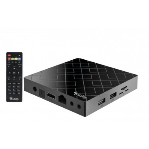 SMART TVBOX 4K STYLOS STVTBX3B QUAD/1GB/8GB/WIFI/HDMI/2XUSB/ANDROID 9.0