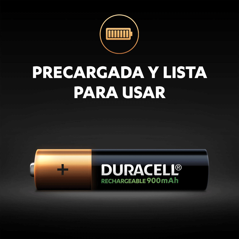 PILAS AAA 900mAh DURACELL RECARGABLES MAS CARGADOR DURACELL