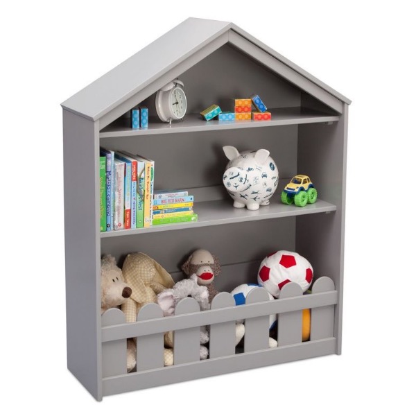 Librero de madera Infantil en forma de casita mod. gris