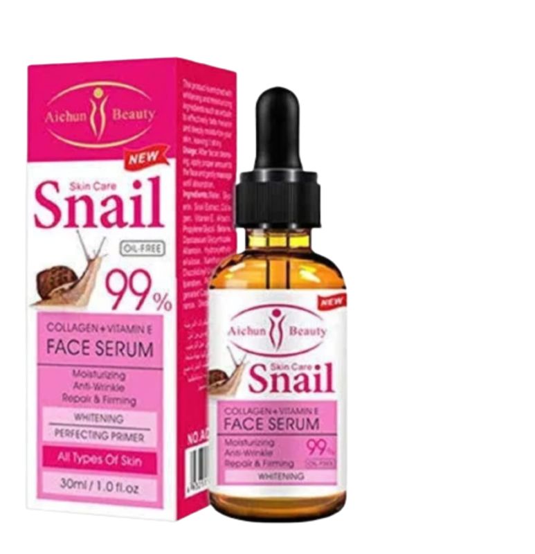 Serum Facial Baba de Caracol, Colageno y Vitamina E Aclarante Antiarrugas y Poros Abiertos Aichun Beauty