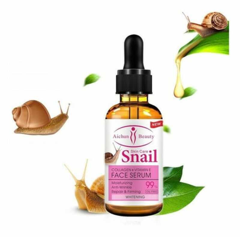 Serum Facial Baba de Caracol, Colageno y Vitamina E Aclarante Antiarrugas y Poros Abiertos Aichun Beauty