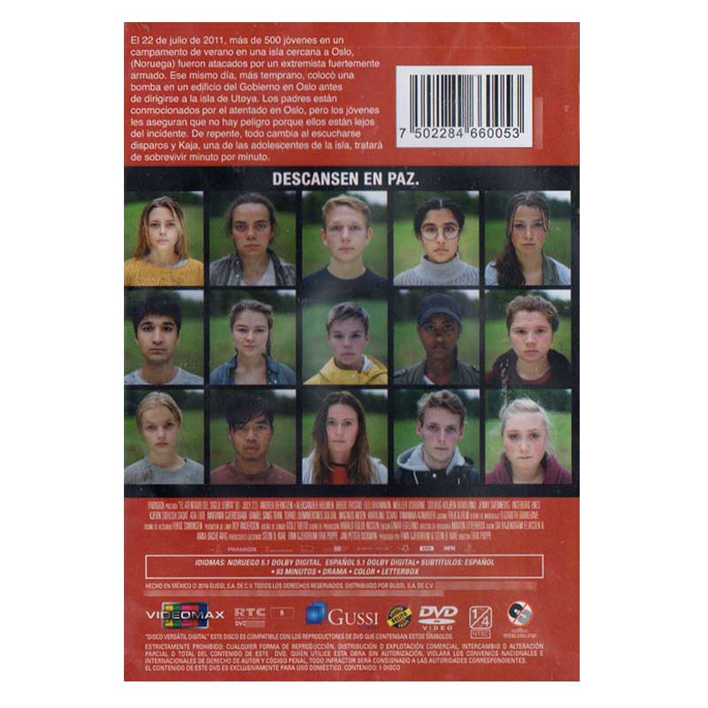 El Atentado Del Siglo Utoya Andrea Berntzen Película Dvd