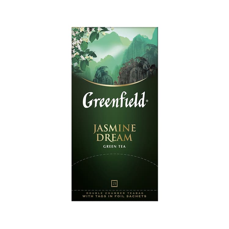 Greenfield Jasmine Dream, Té Verde de Jazmín, 100% Natural, 25 bolsitas ...
