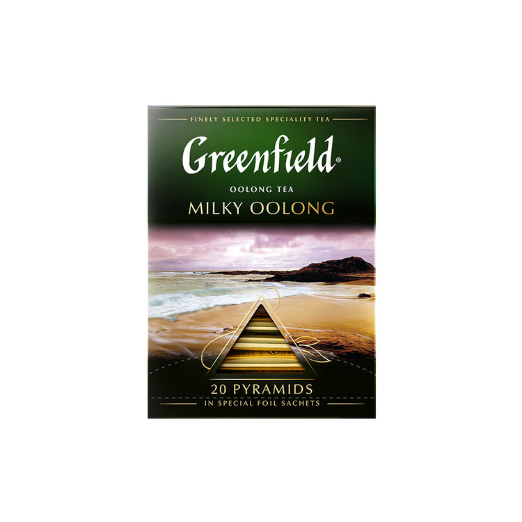 Greenfield Milky Oolong, Té Oolong con Sabor Natural a Leche, 100% Natural, 20 bolsitas piramidales en sobres individuales, 36 g (20 bolsitas de 1,8 g c/u)