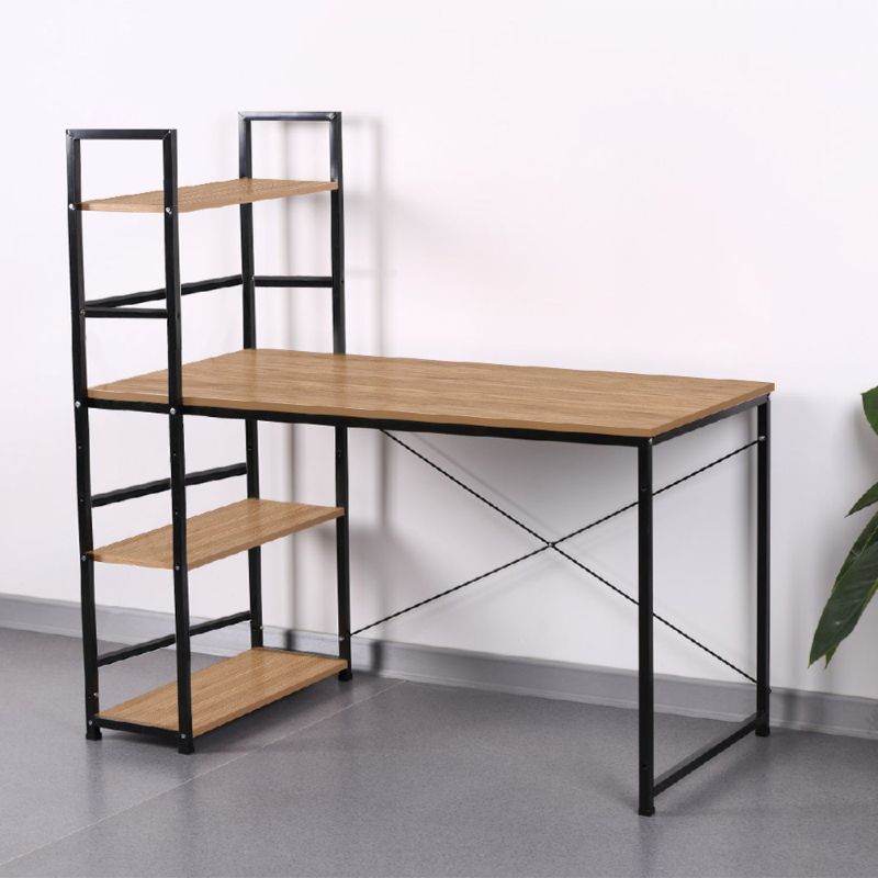 Escritorio Minimalista Moderno De Madera Metal Repisas