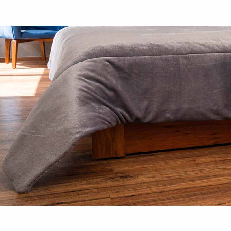 Cobertor Gris Liso Mega King Size