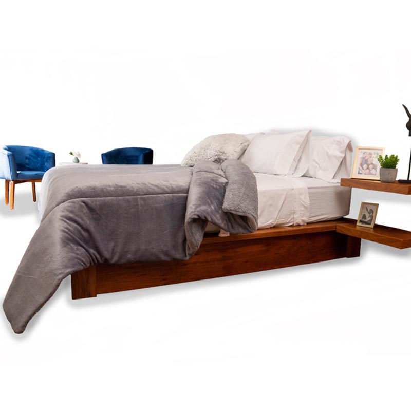 Cobertor Gris Liso Matrimonial