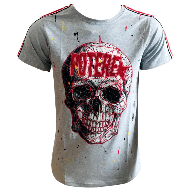 Playera hombre casual calavera piedras moderna spandex potere MODA & PRITEX