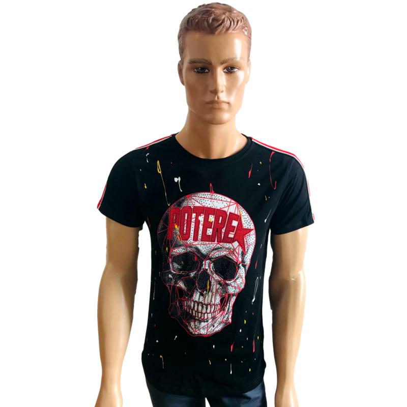 Playera hombre casual calavera piedras moderna spandex potere MODA & PRITEX