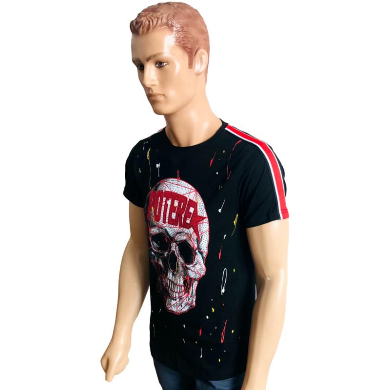 Playera hombre casual calavera piedras moderna spandex potere MODA & PRITEX