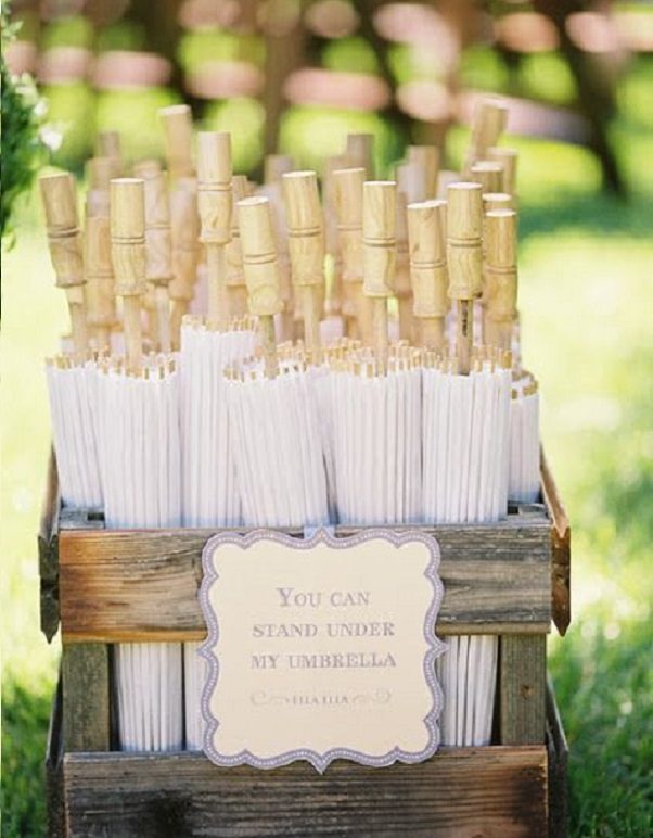 20 Sombrillas Chinas Blancas Bambú Tela Boda