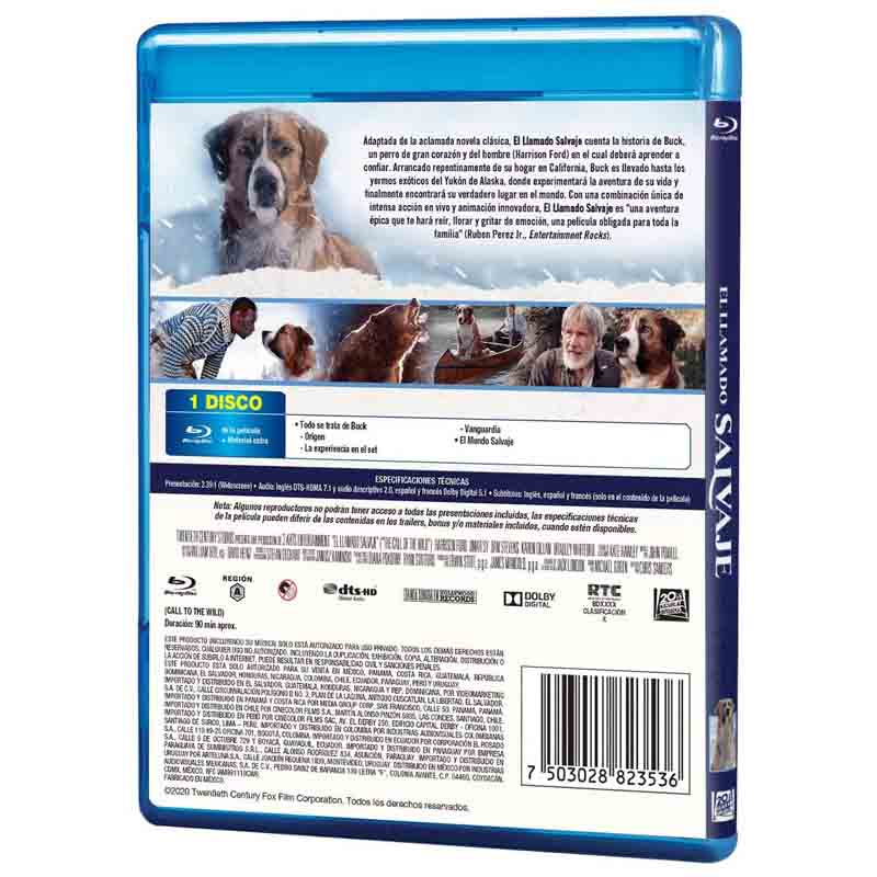 El Llamado Salvaje Harrison Ford Película Blu-ray
