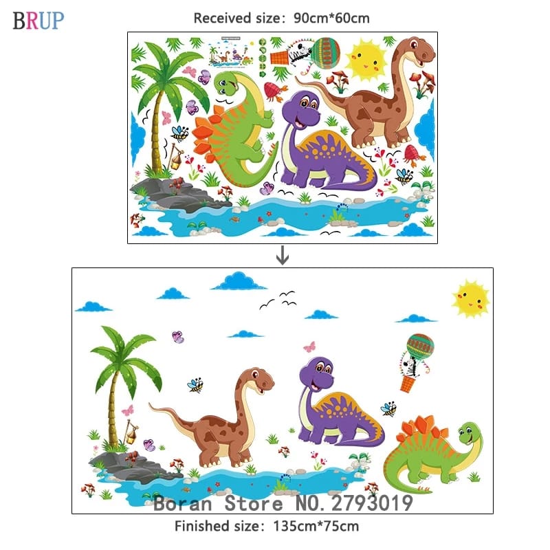 VINIL DECORATIVO INFANTIL DINOSAURIOS PARA NIÑO NIÑA 