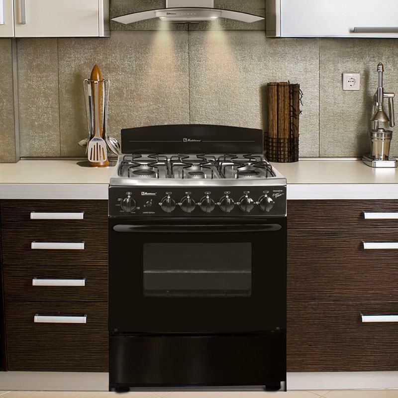 Estufa Koblenz EK 24N Marsella Negro Con 6 Quemadores ORT**