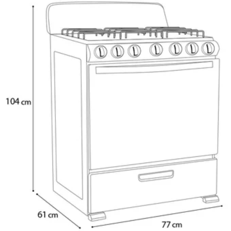 Estufa Koblenz EK 24N Marsella Negro Con 6 Quemadores ORT**