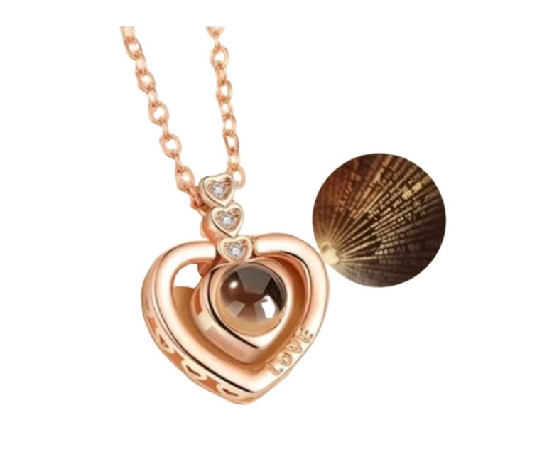 Collar Te Amo 100 Idiomas Regalo Pareja Mama Corazon Detalle