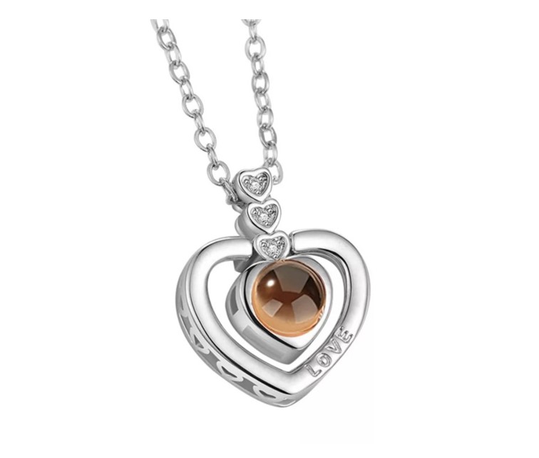 Collar Te Amo 100 Idiomas Regalo Pareja Mama Corazon Detalle