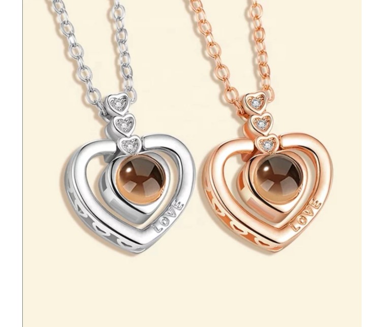 Collar Te Amo 100 Idiomas Regalo Pareja Mama Corazon Detalle