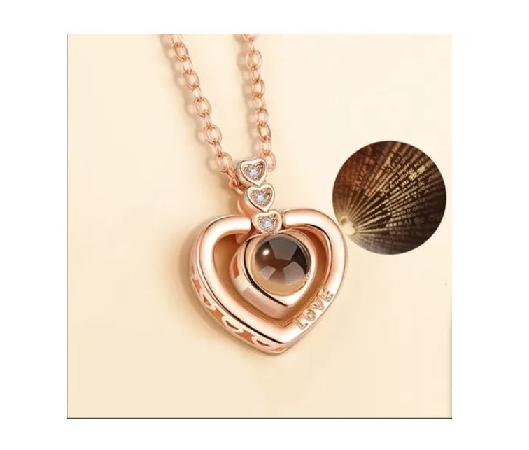 Collar Te Amo 100 Idiomas Regalo Pareja Mama Corazon Detalle