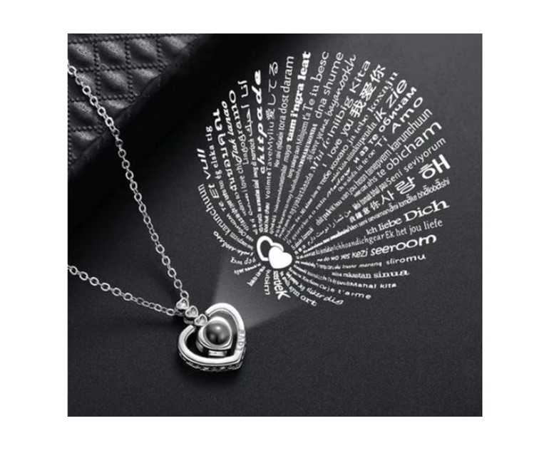 Collar Te Amo 100 Idiomas Regalo Pareja Mama Corazon Detalle