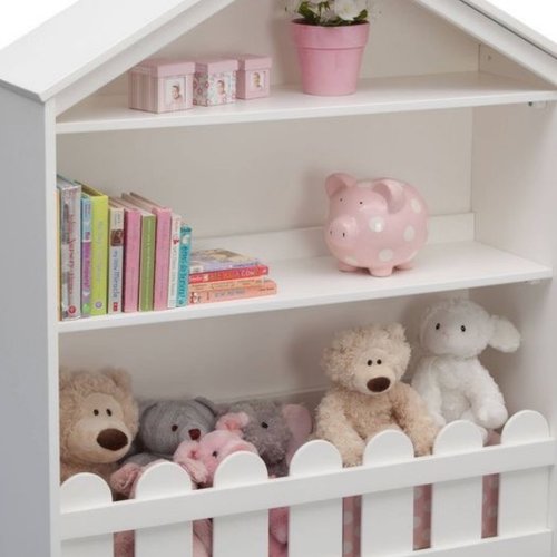 Librero de madera Infantil en forma de casita mod. blanco