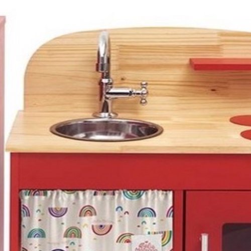 Cocinita Infantil de madera con Refrigerador de juguete Roja