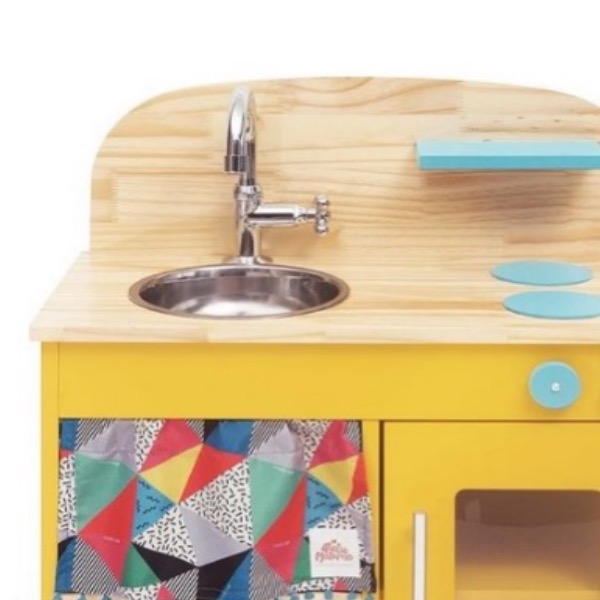 Cocinita Infantil de madera con Refrigerador de juguete mod. Amarilla