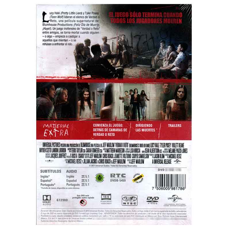 Verdad o Reto Lucy Hale Película Dvd