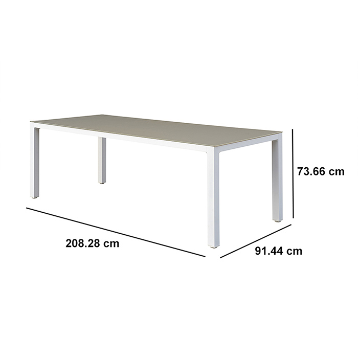 Masa Rectangular de Aluminio para Exteriores Poundex Plateada P50234