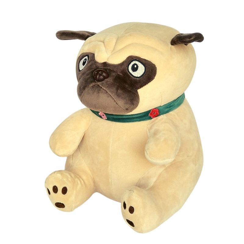 Peluche de Perro Pug, LBP, Perrito, Ultra Suave, 26cm (10in) -Color Café