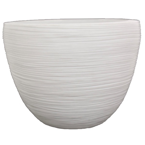 Maceta De Plástico Interior Exterior Blanca Con Textura M