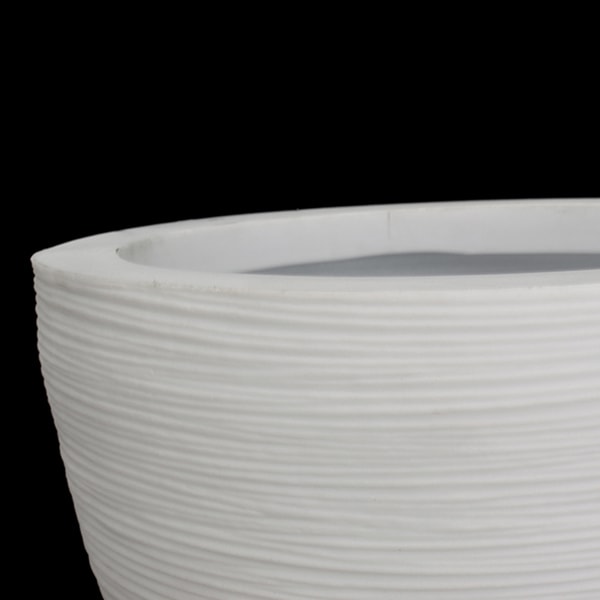 Maceta De Plástico Interior Exterior Blanca Con Textura M