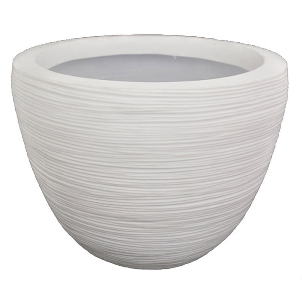 Maceta De Plástico Interior Exterior Blanca Con Textura M