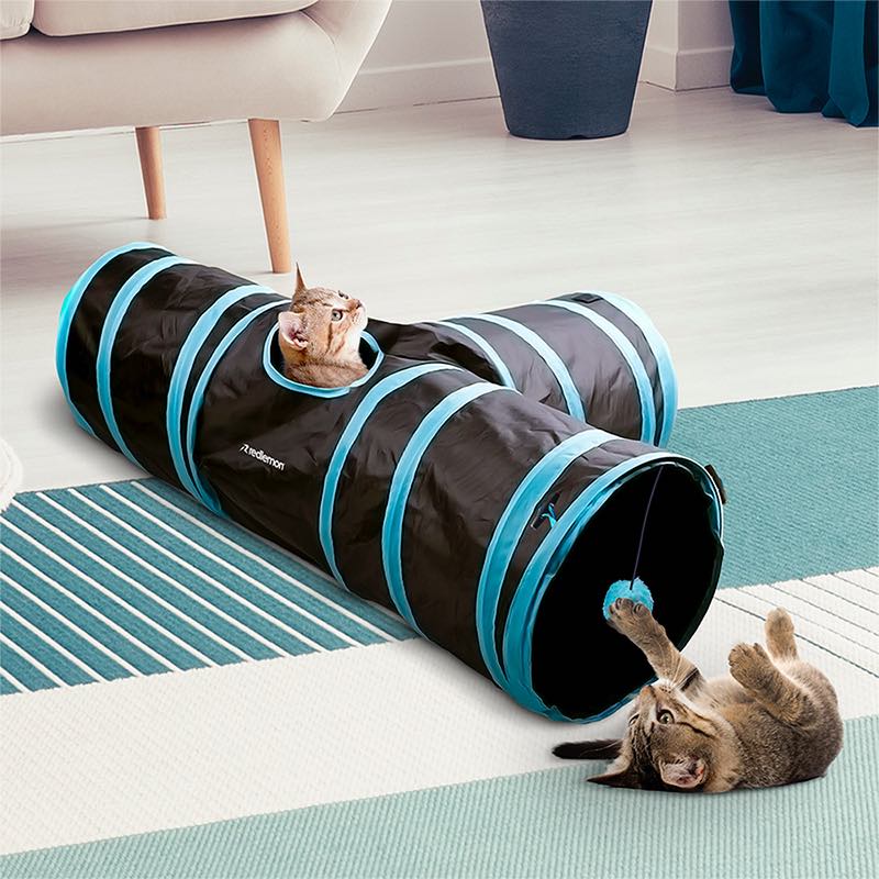Túnel para Gatos Plegable con Juguete Colgante Redlemon-